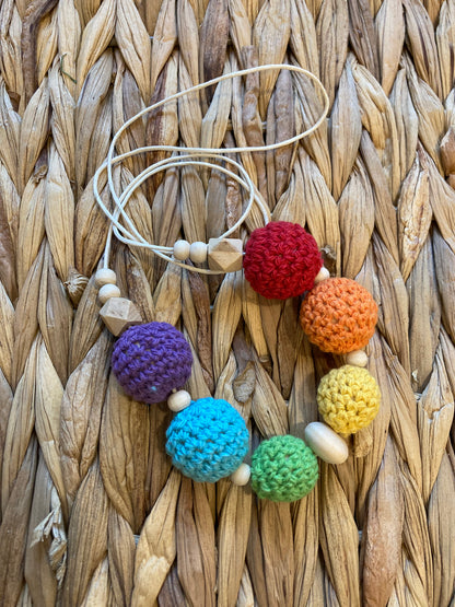 Crocheted Necklace Rainbow
